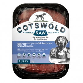 Cotswold Raw Mince 80/20 Puppy Chicken 500g Dog Food Frozen
